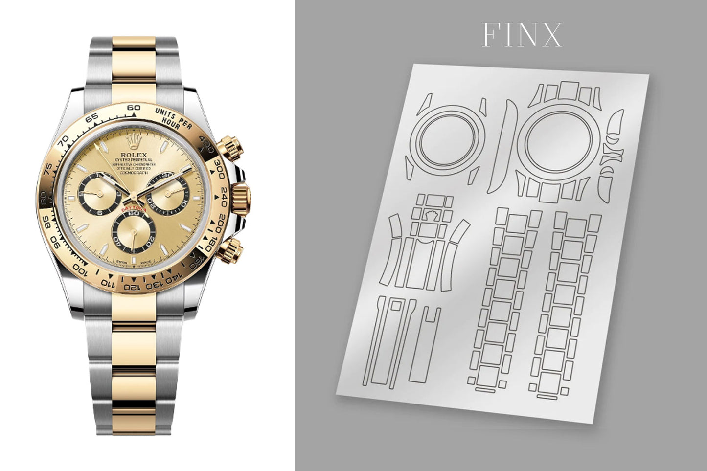 Rolex Daytona (Oystersteel and yellow gold) 126503 Protection Kit protection film by FINX