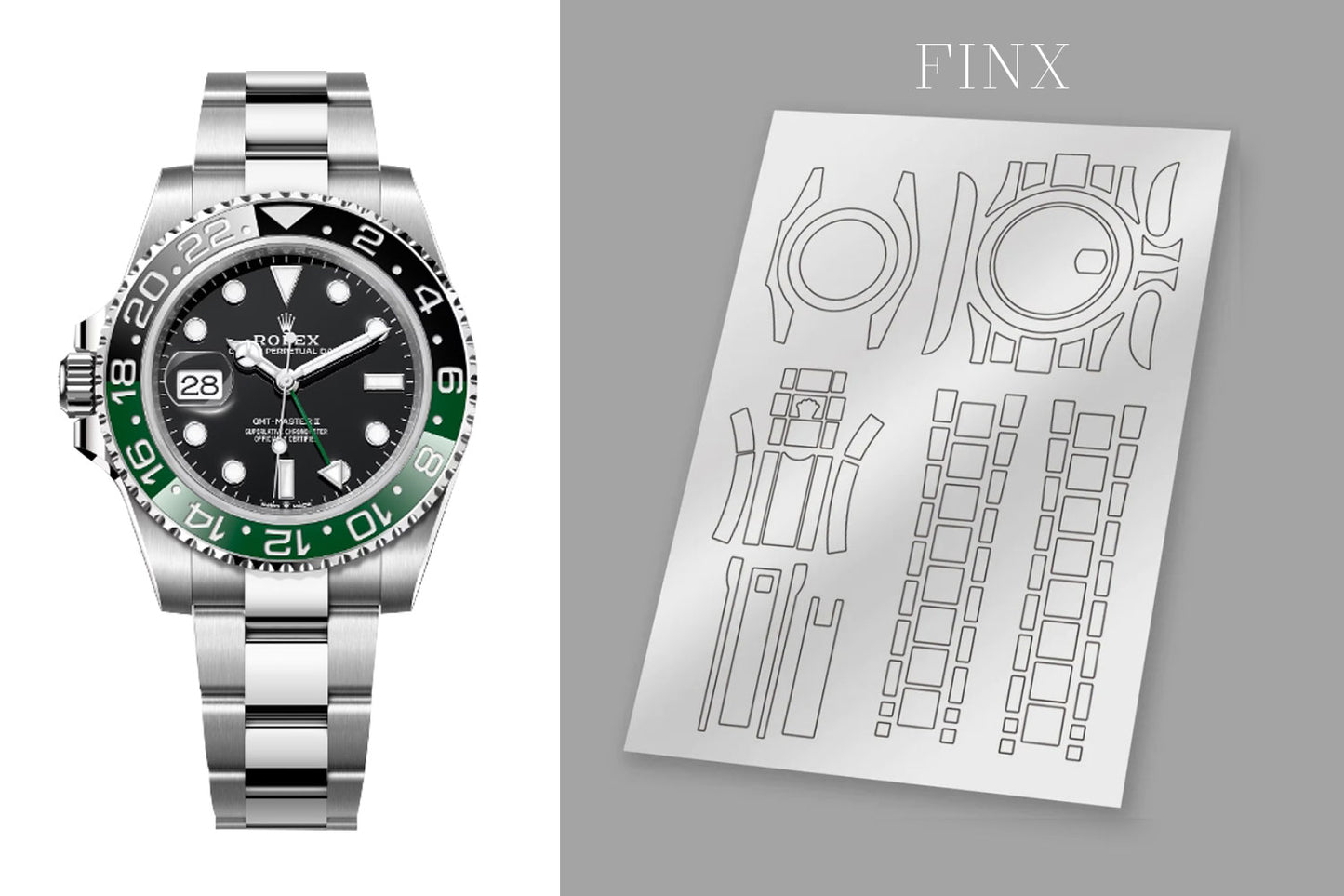 ชุดฟิล์มกันรอย Rolex GMT Master ll (Oystersteel) 126720