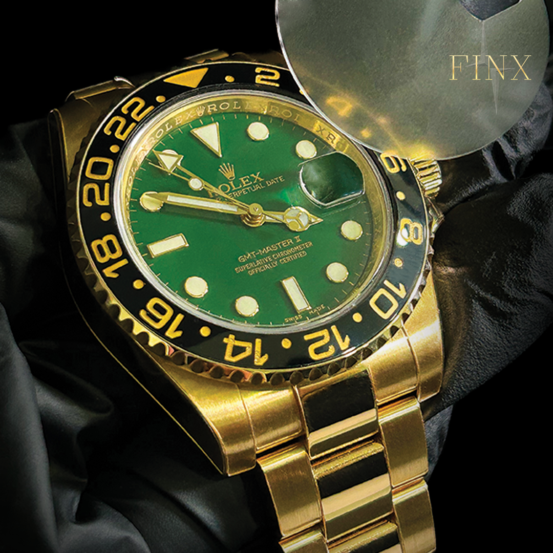 Rolex GMT-Master II Yellow Gold Green Dial 116718LN Protective Kit