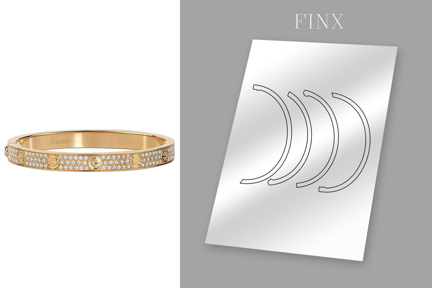 ชุดป้องกันสร้อยข้อมือ Cartier Love (ประดับเพชร)