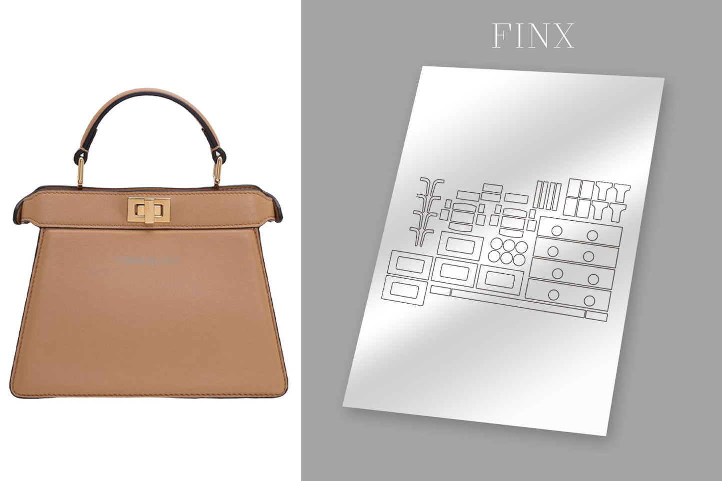 Fendi Peekaboo ISeeU ชุดป้องกันหนัง Nappa สีน้ำตาล Petite