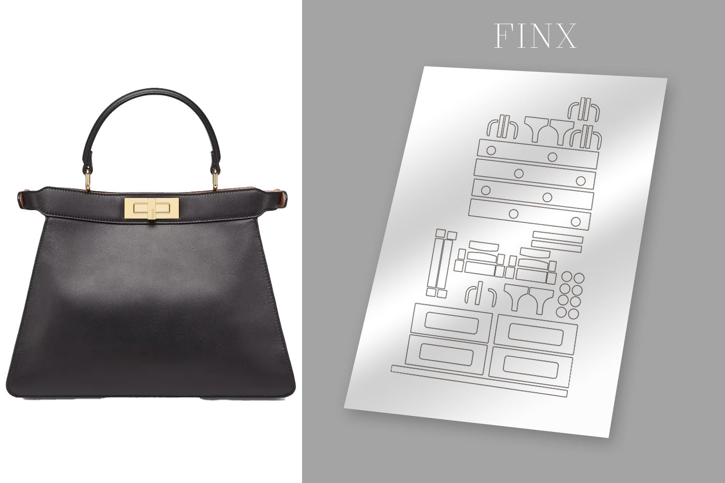 Fendi Peekaboo IseeU ชุดป้องกันขนาดกลาง