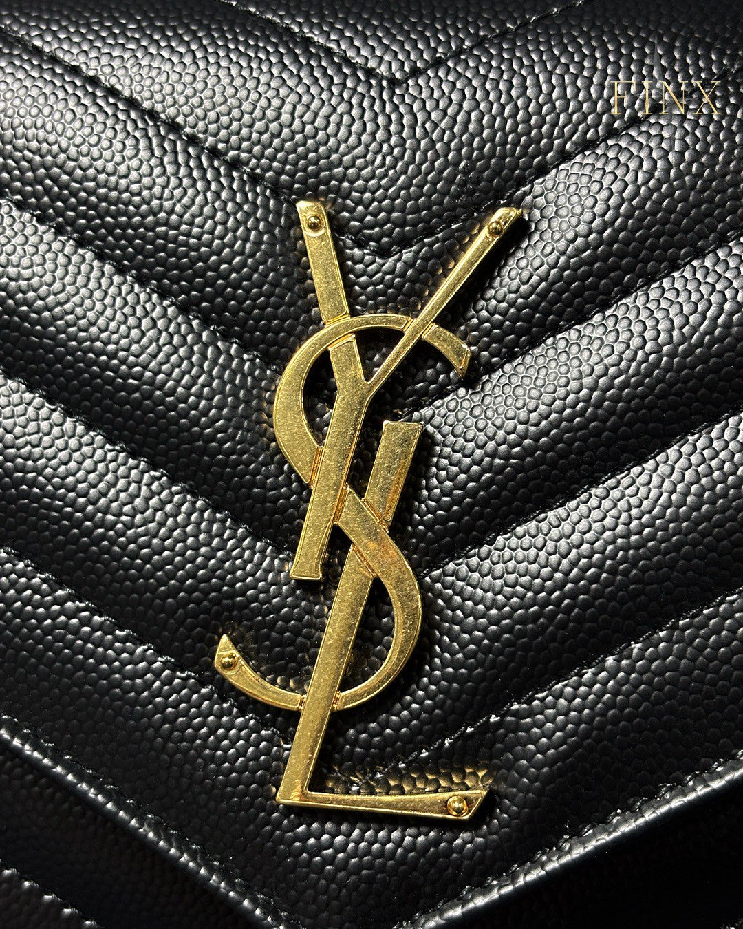 YSL CLASSIC CASSANDRE CHAIN WALLET IN GRAIN DE POUDRE LEATHER Protective Kit