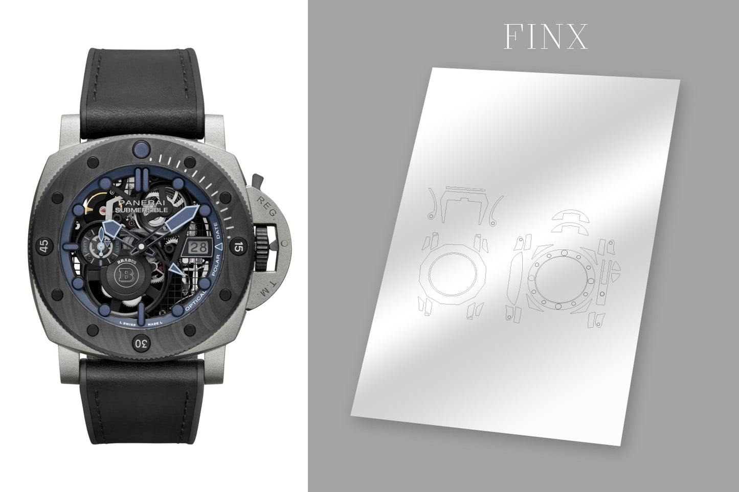ชุดป้องกัน Panerai Luminior Submersible S Brabus Blue Shadow Edition Pam01241