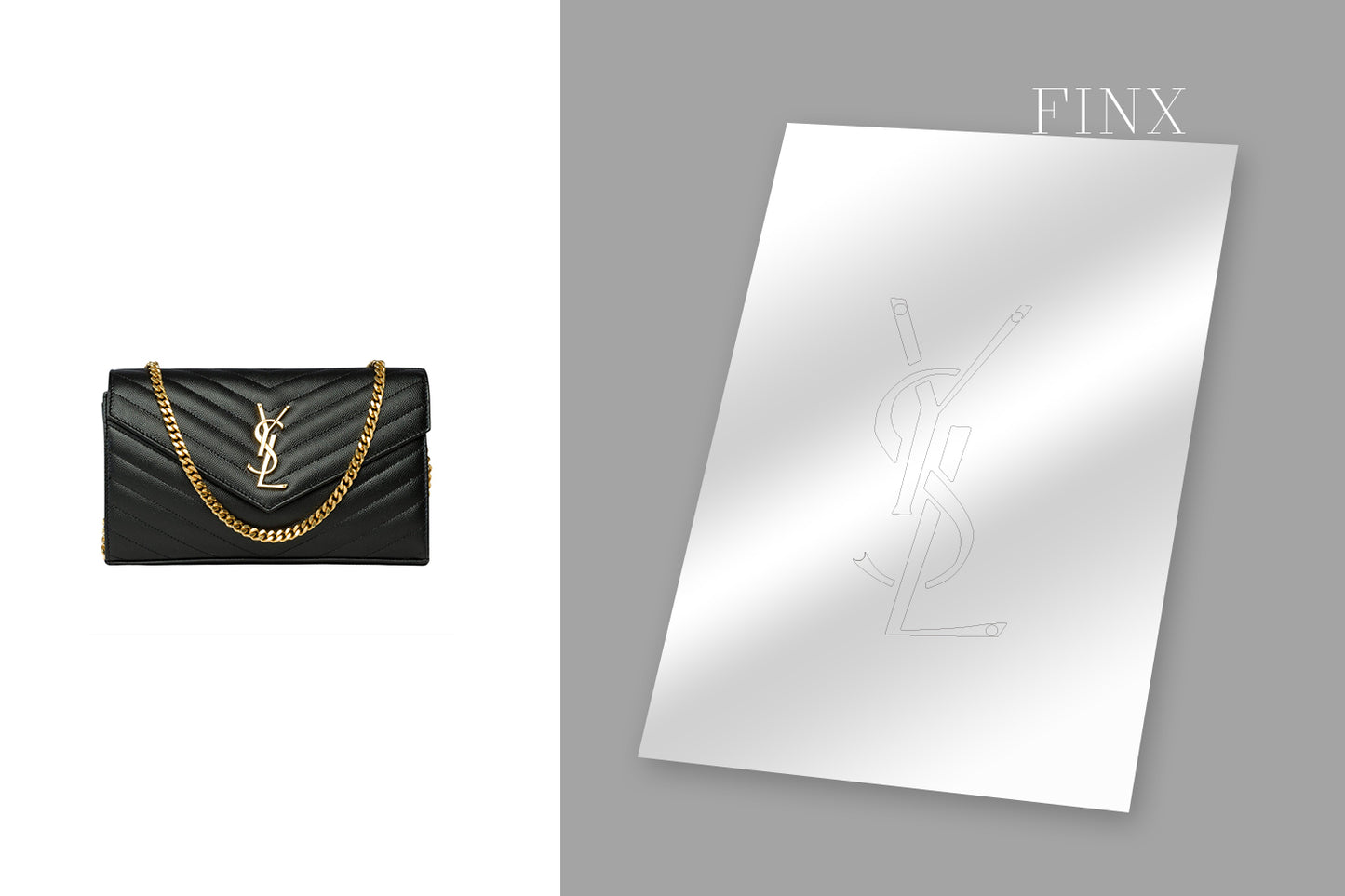 YSL CLASSIC CASSANDRE CHAIN WALLET IN GRAIN DE POUDRE LEATHER Protective Kit