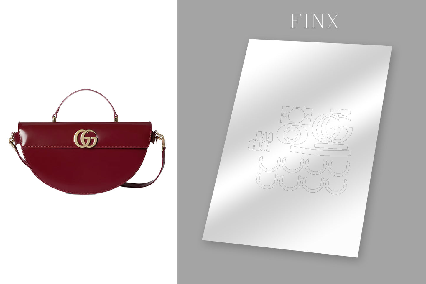 ชุดป้องกันหูหิ้วทรงครึ่งพระจันทร์กลางของ Gucci