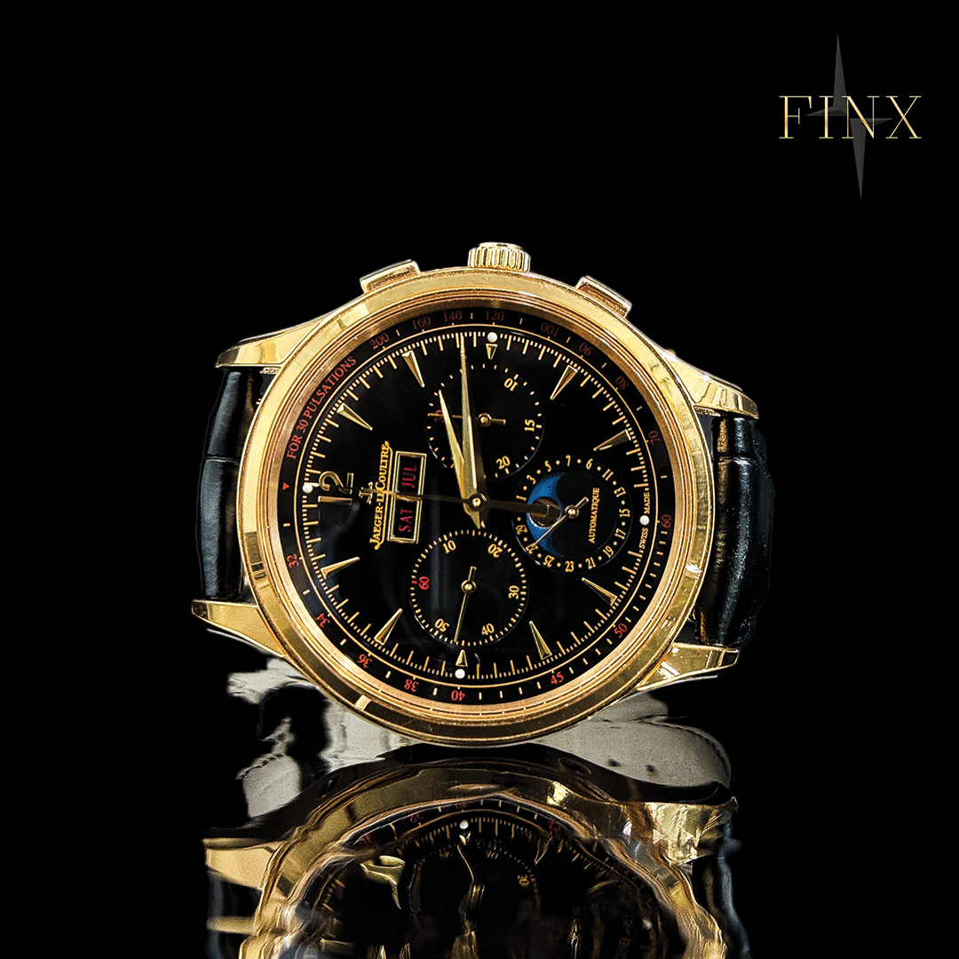 ชุดป้องกัน Jaeger LeCoultre Master Control Chronograph ปฏิทิน หน้าปัดสีดำ