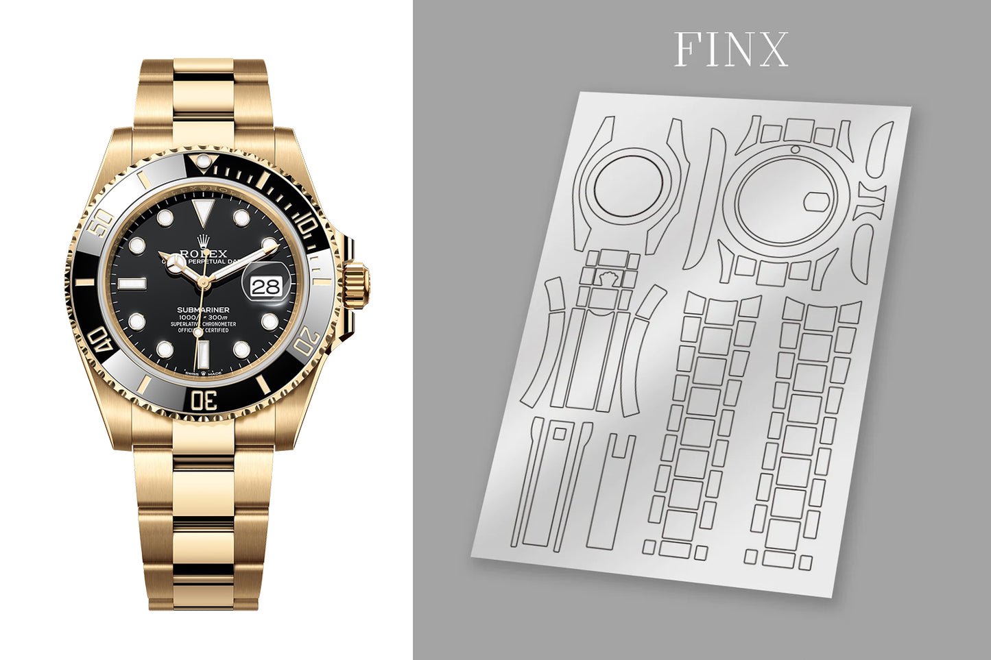 ชุดฟิล์มกันรอย Rolex Submariner (ทอง) 126618lb