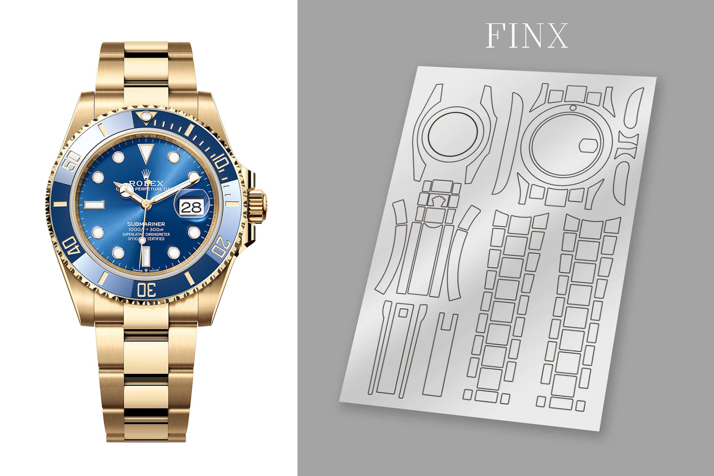 ชุดฟิล์มกันรอย Rolex Submariner (ทอง) 126618lb