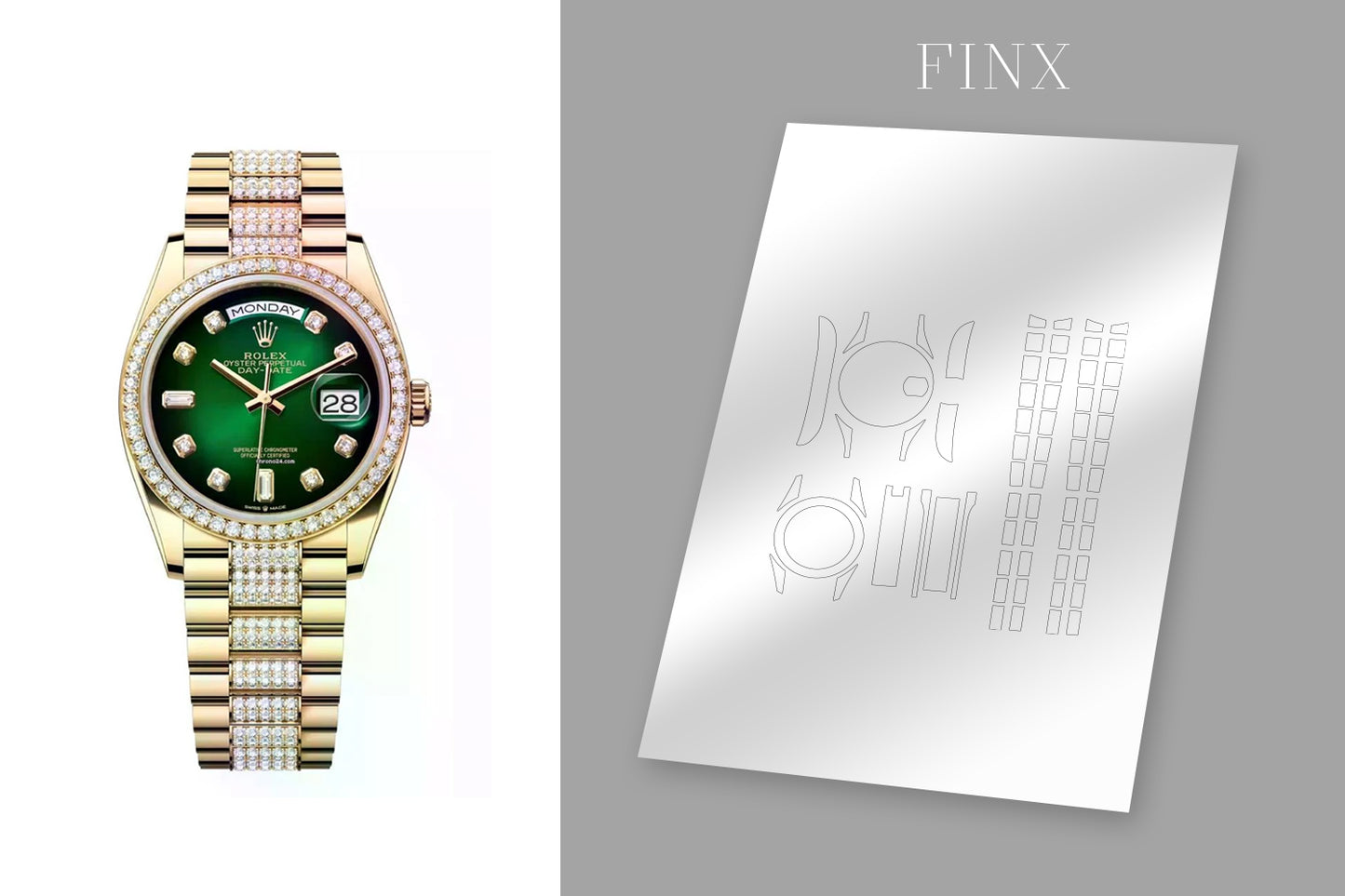 Rolex Day-Date 36 128348RBR-0036 Yellow Gold Diamond Protective Kit