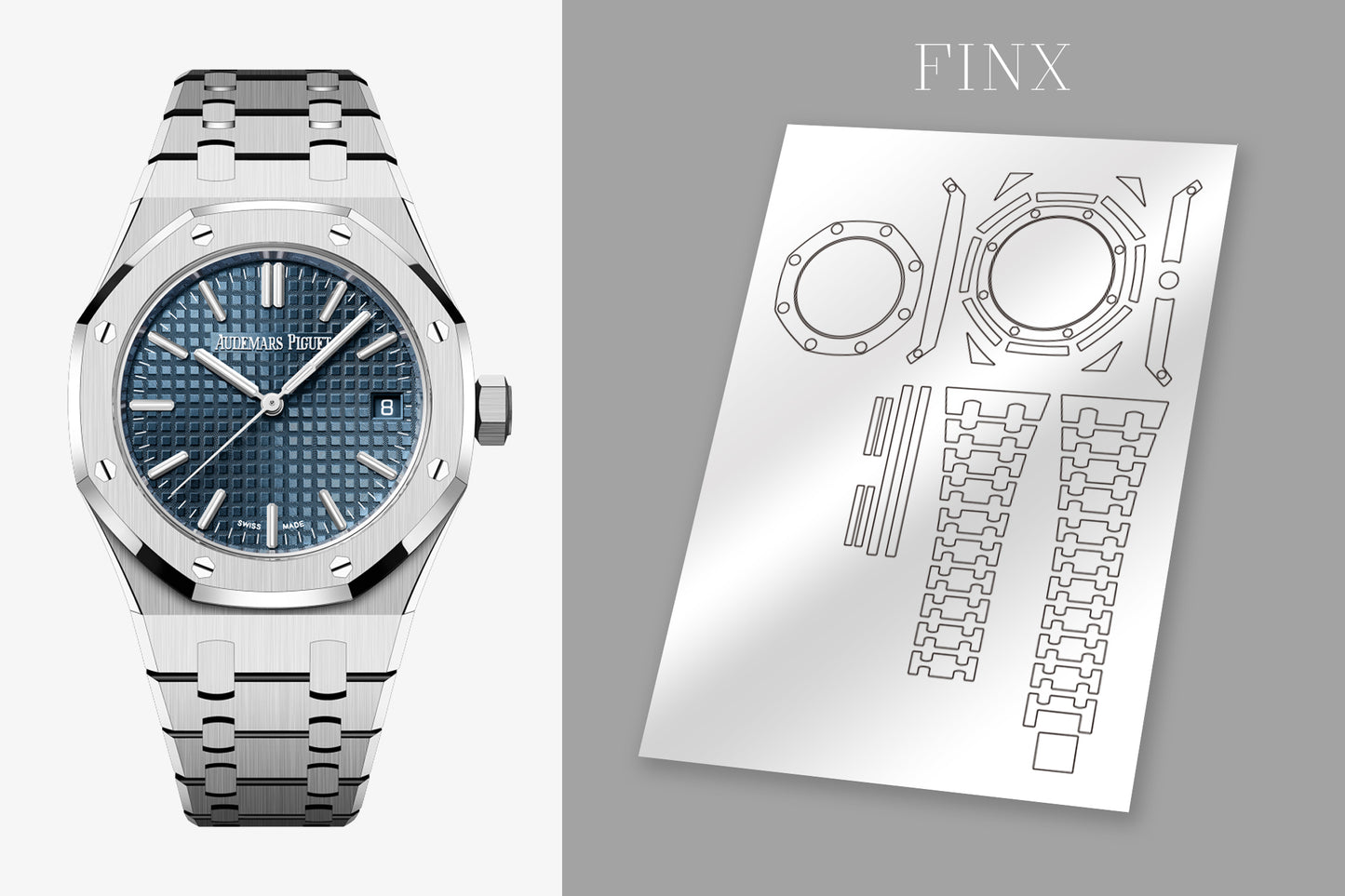 Audemars Piguet Royal Oak Selfwinding 15550ST.OO.1356ST.06 ชุดฟิล์มกันรอย