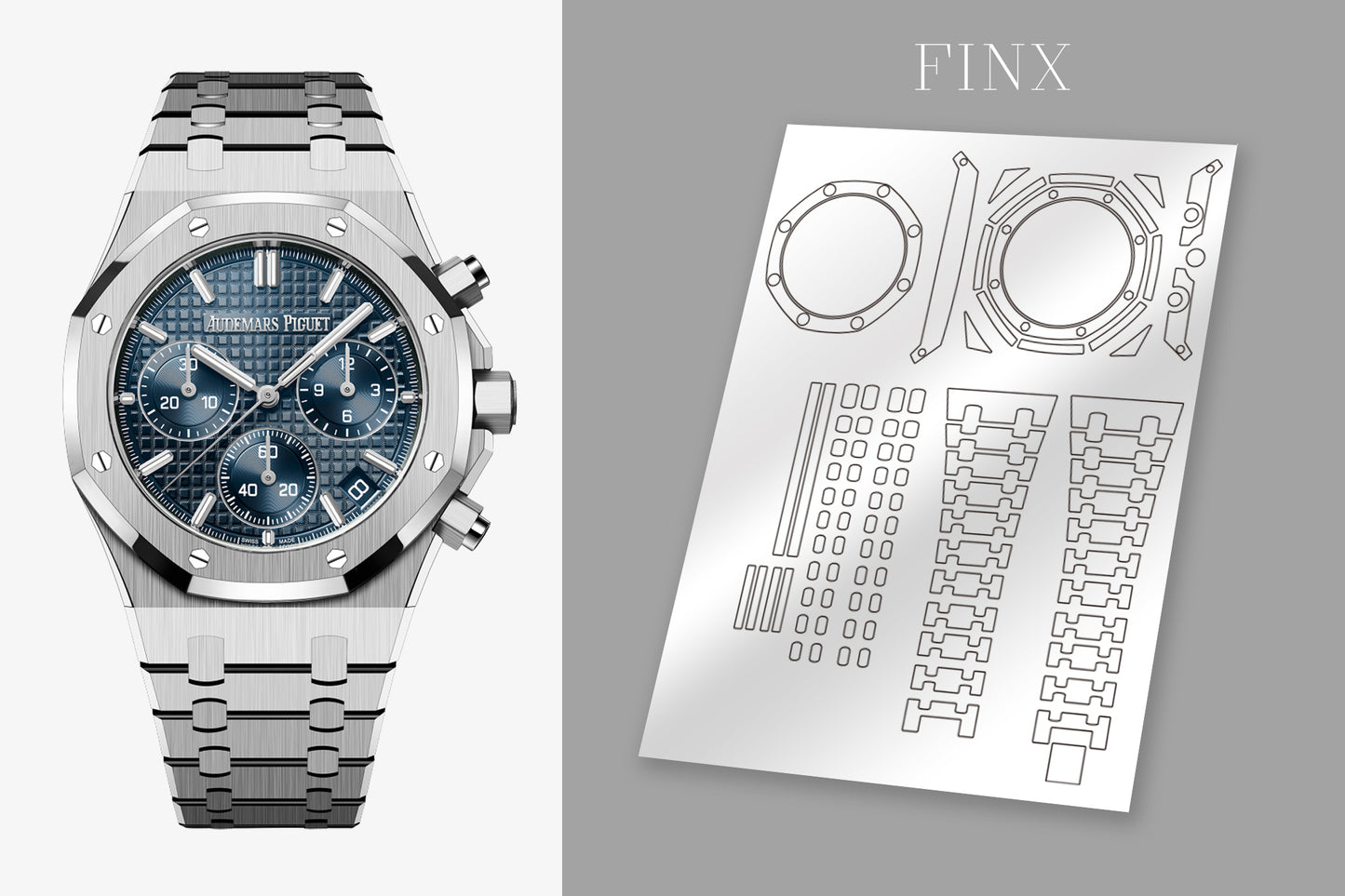 Audemars Piguet Royal Oak Selfwinding โครโนกราฟ "50th Anniversary" 26240ST.OO.1320ST.01 ชุดฟิล์มกันรอย