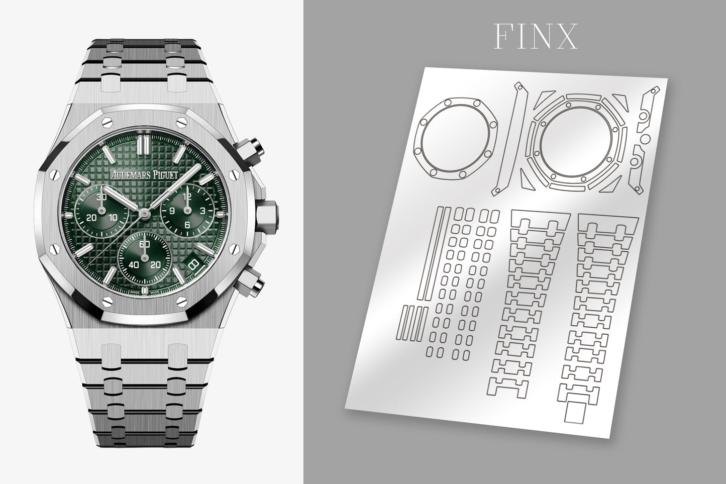 Audermars Piguet Royal Oak Selfwinding โครโนกราฟ "50th Anniversary" 26240ST.OO.1320ST.08ชุดฟิล์มกันรอย