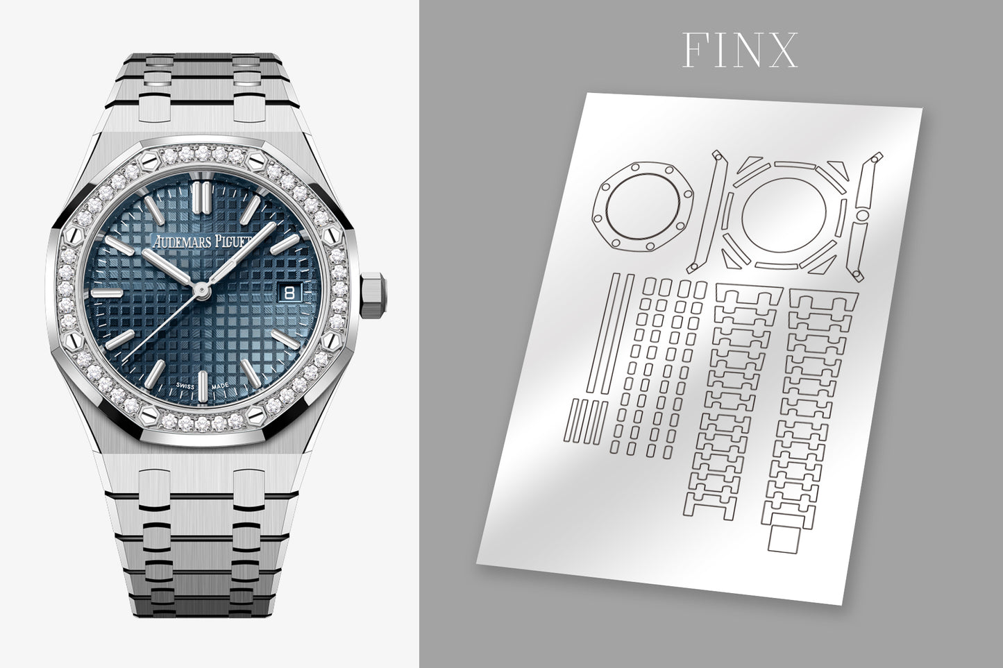 Audemars Piguet Royal Oak Selfwinding "50th Anniversary" 77451ST.ZZ.1361ST.04 ชุดฟิล์มกันรอย
