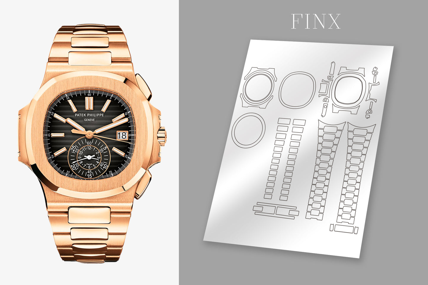 Patek Philippe Nautilus 5980/1R-001 ,5980/1AR-001 ชุดฟิล์มกันรอย