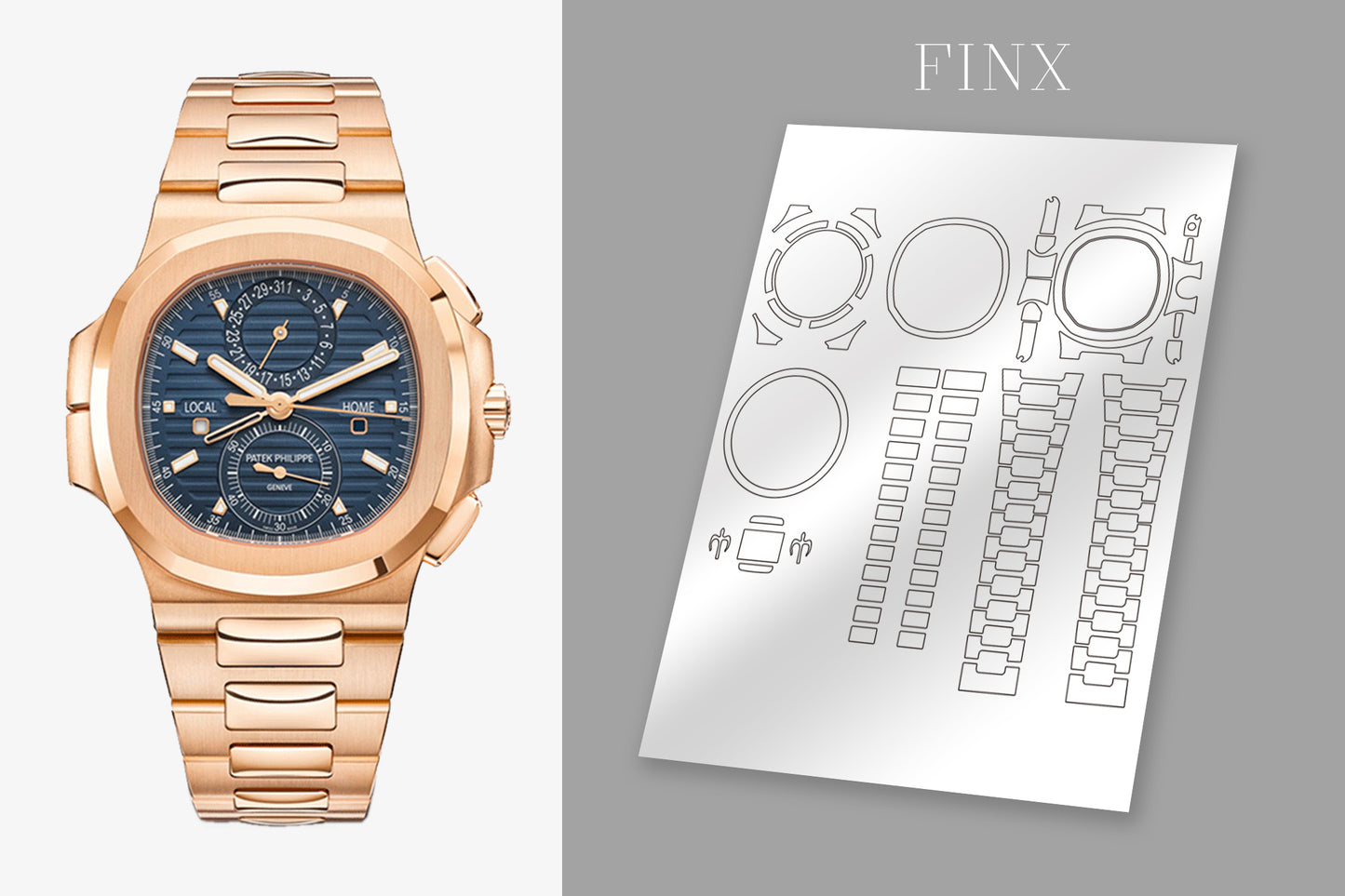 Patek Philippe Nautilus 5990/1R-001 , 5990/1A-011 ชุดฟิล์มกันรอย