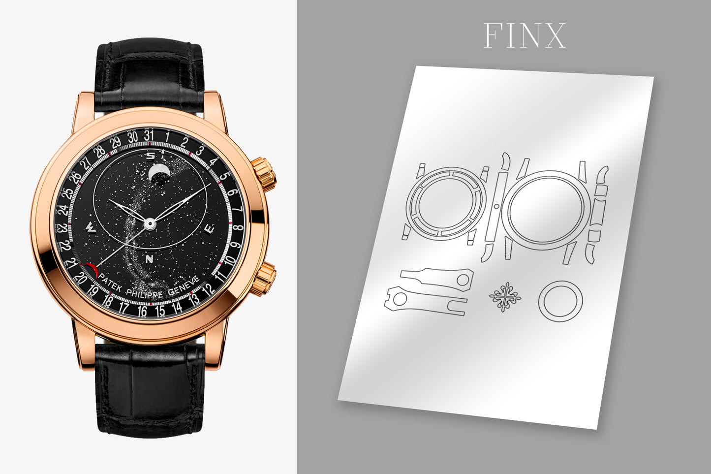 Patek Philippe Grand Complications 6102R-001 , 6102P-001 ชุดฟิล์มกันรอย