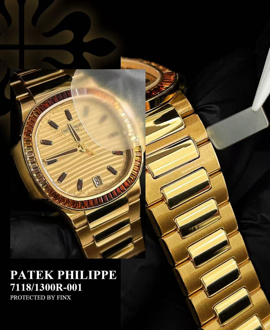FINXWATCH: Safeguarding the Jewel-Like Splendor of Your Patek Philippe Nautilus 7118/1300R-001 watch protection guide | FINX Watch Protection Film