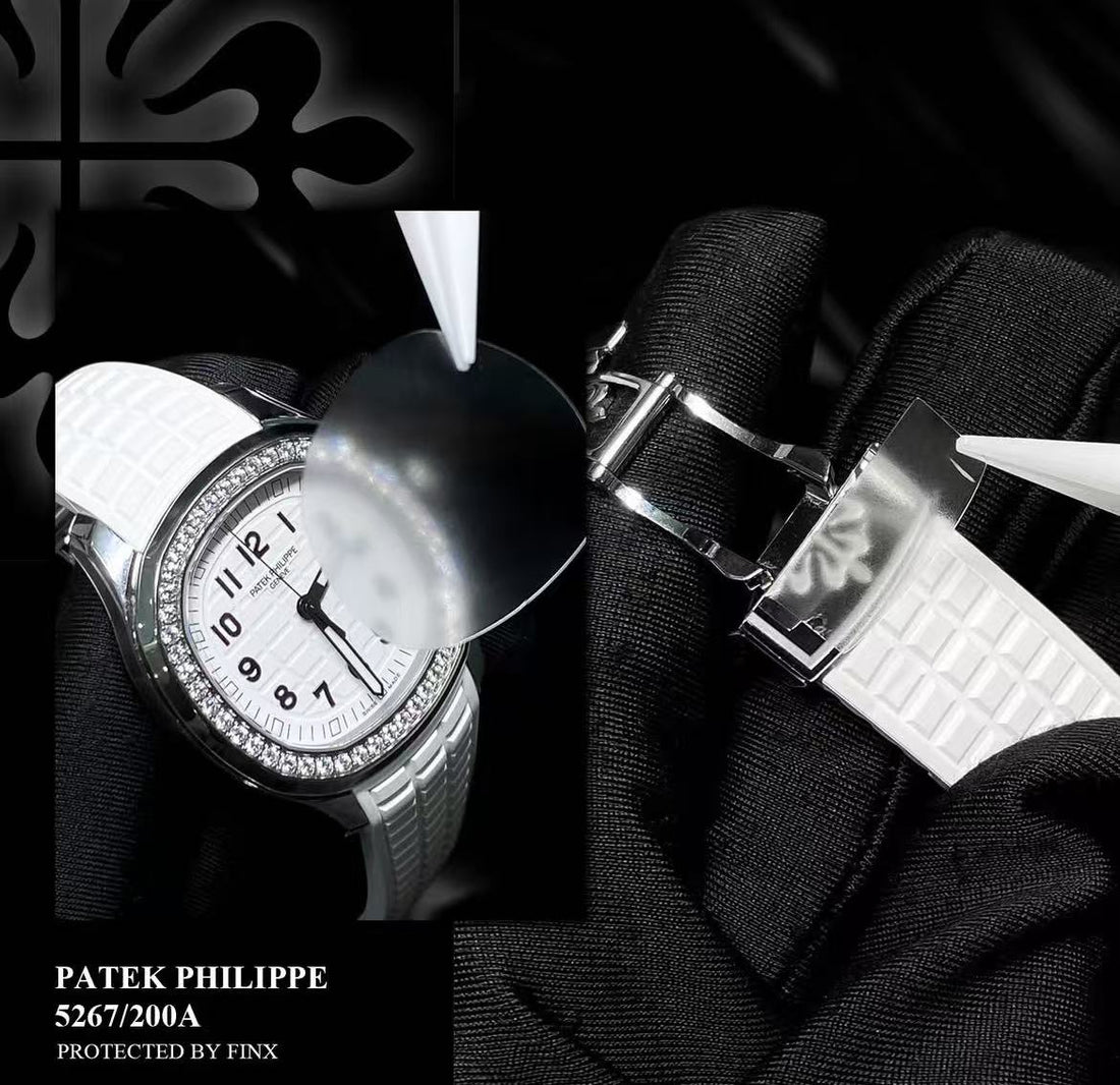 FINXWATCH: Protecting Your Sporty Chic Style - Patek Philippe Aquanaut Luce 5267/200A watch protection guide | FINX Watch Protection Film