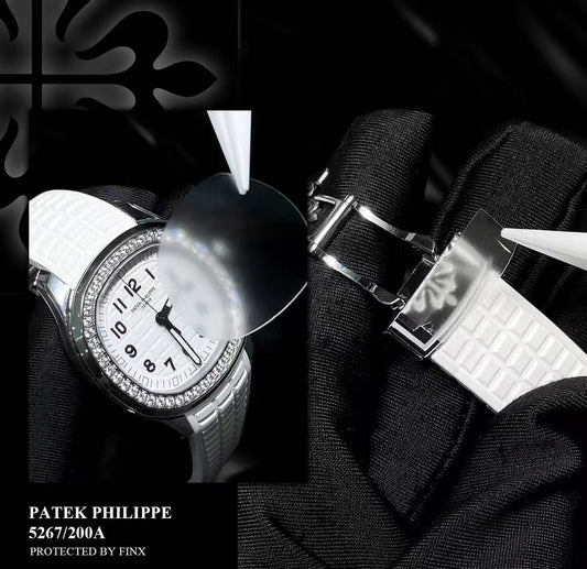 FINXWATCH: Protecting Your Sporty Chic Style - Patek Philippe Aquanaut Luce 5267/200A watch protection guide | FINX Watch Protection Film