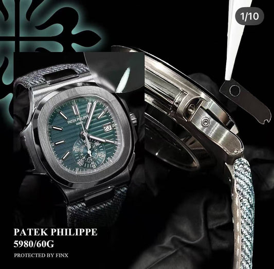 FINXWATCH: Protecting Refined Leisure: Your Patek Philippe Nautilus 5980/60G watch protection guide | FINX Watch Protection Film