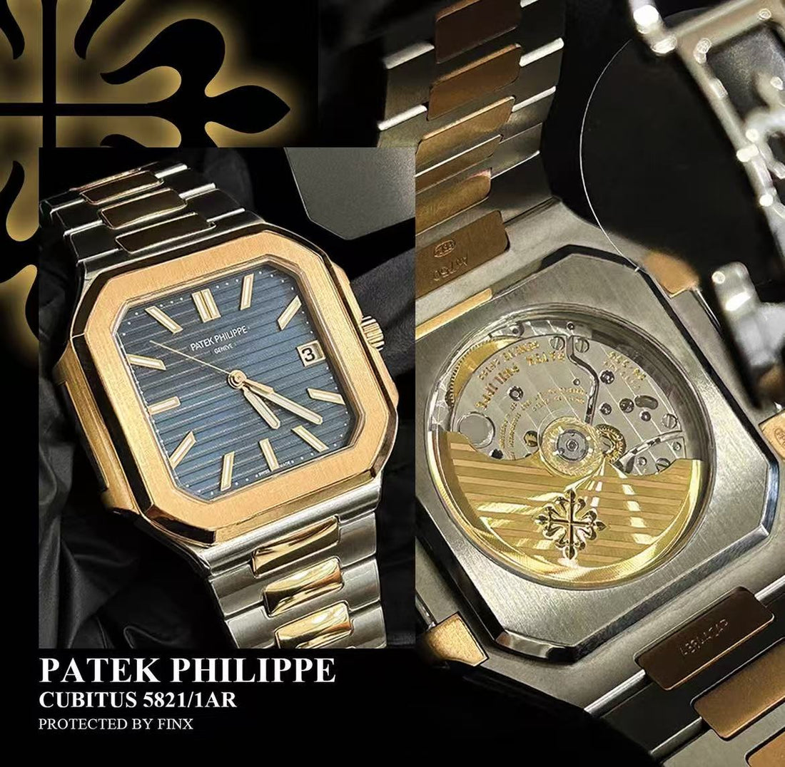 FINXWATCH: Protecting Two-Tone Timekeeping: Your Hypothetical Patek Philippe 5821 watch protection guide | FINX Watch Protection Film