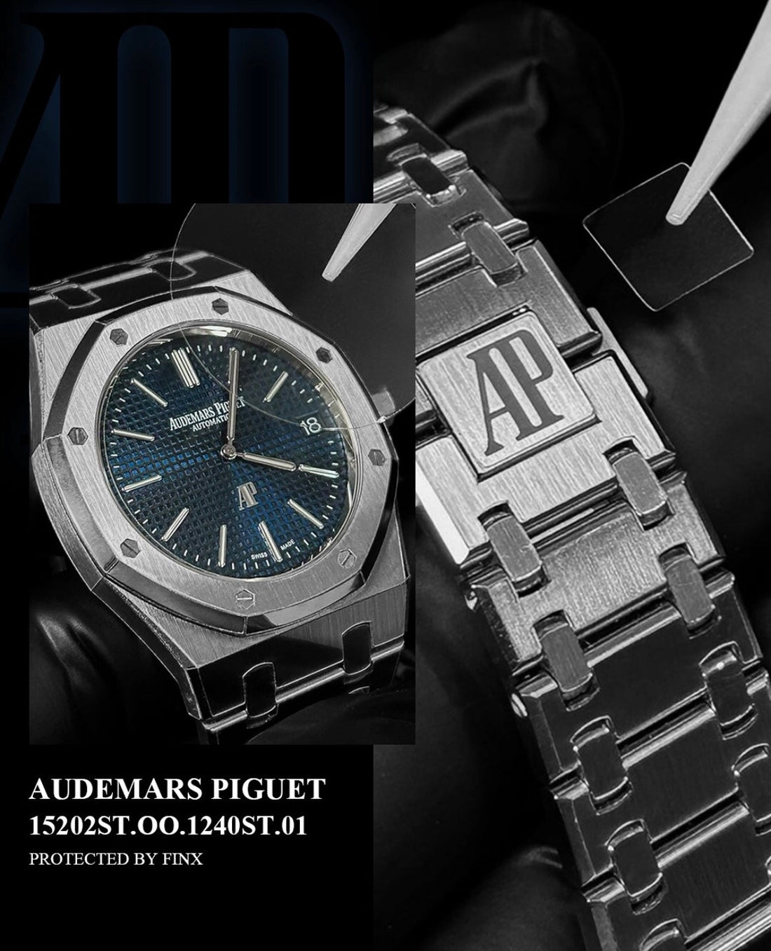 FINXWATCH: Protecting Timeless Elegance: Your Audemars Piguet Royal Oak 15202ST.00.1240ST.01 watch protection guide | FINX Watch Protection Film