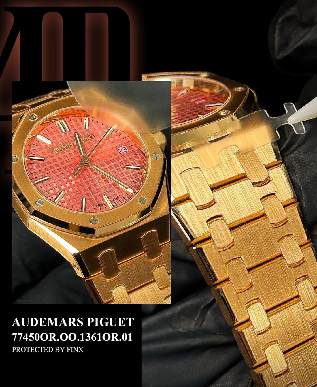 FINXWATCH: Protecting Timeless Luxury: Your Audemars Piguet Royal Oak 774500R.00.13610R.01 watch protection guide | FINX Watch Protection Film