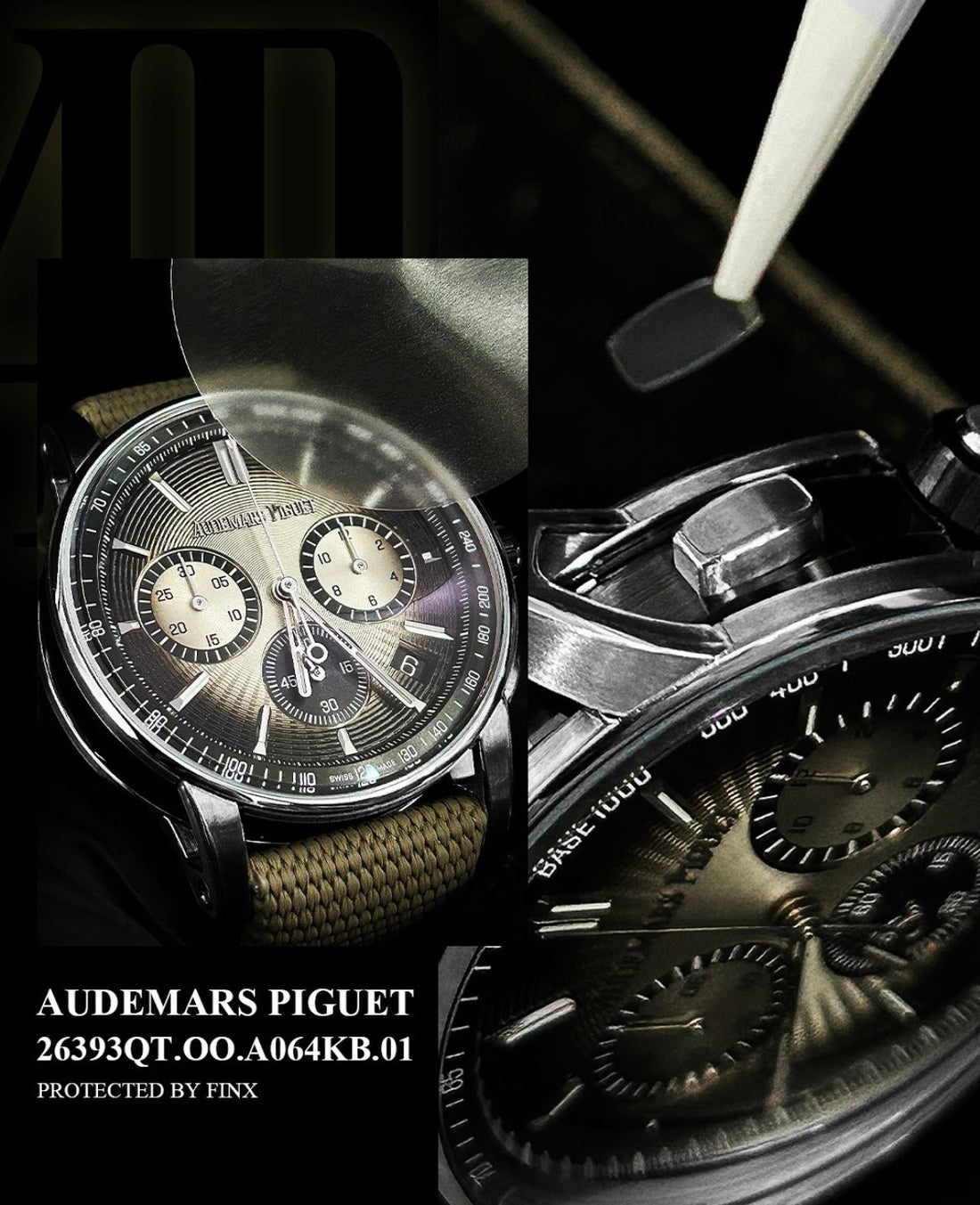 FINXWATCH: Protecting Robust Elegance: Your Audemars Piguet Royal Oak Offshore 26393QT.00.A064KB.01 watch protection guide | FINX Watch Protection Film