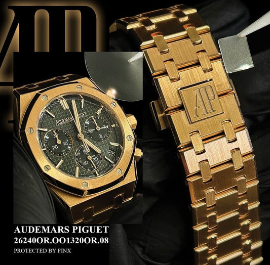 FINXWATCH: Protecting Dynamic Excellence: Your Audemars Piguet Royal Oak Offshore 262400R.0013200R.08 watch protection guide | FINX Watch Protection Film