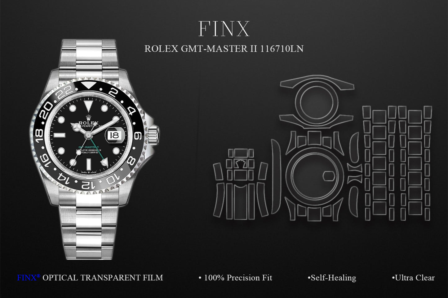 Rolex GMT-Master II 116710LN Protection Film | Watch Protection | FINX protection film by FINX