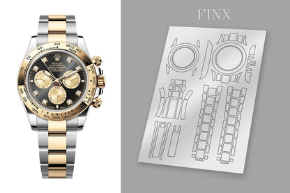 Rolex Daytona 126503 Bright Black and Golden Dial protection film by FINX