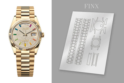 Rolex Day-Date 128238 (36mm) Diamond Pavé protection film by FINX