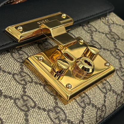 Gucci GG Supreme Padlock Small Shoulder Bag Black Protection