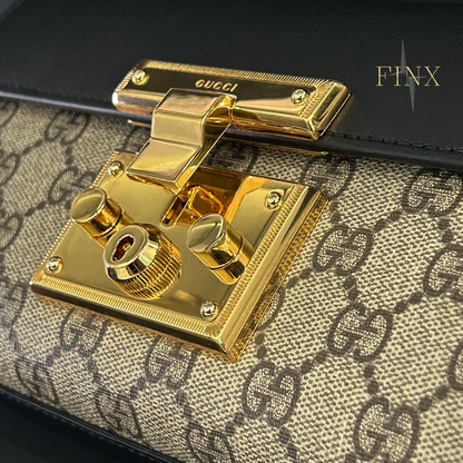 Gucci GG Supreme Padlock Small Shoulder Bag Black Protection