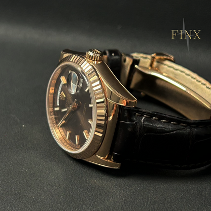 Rolex Day-Date 118135 side profile leather strap