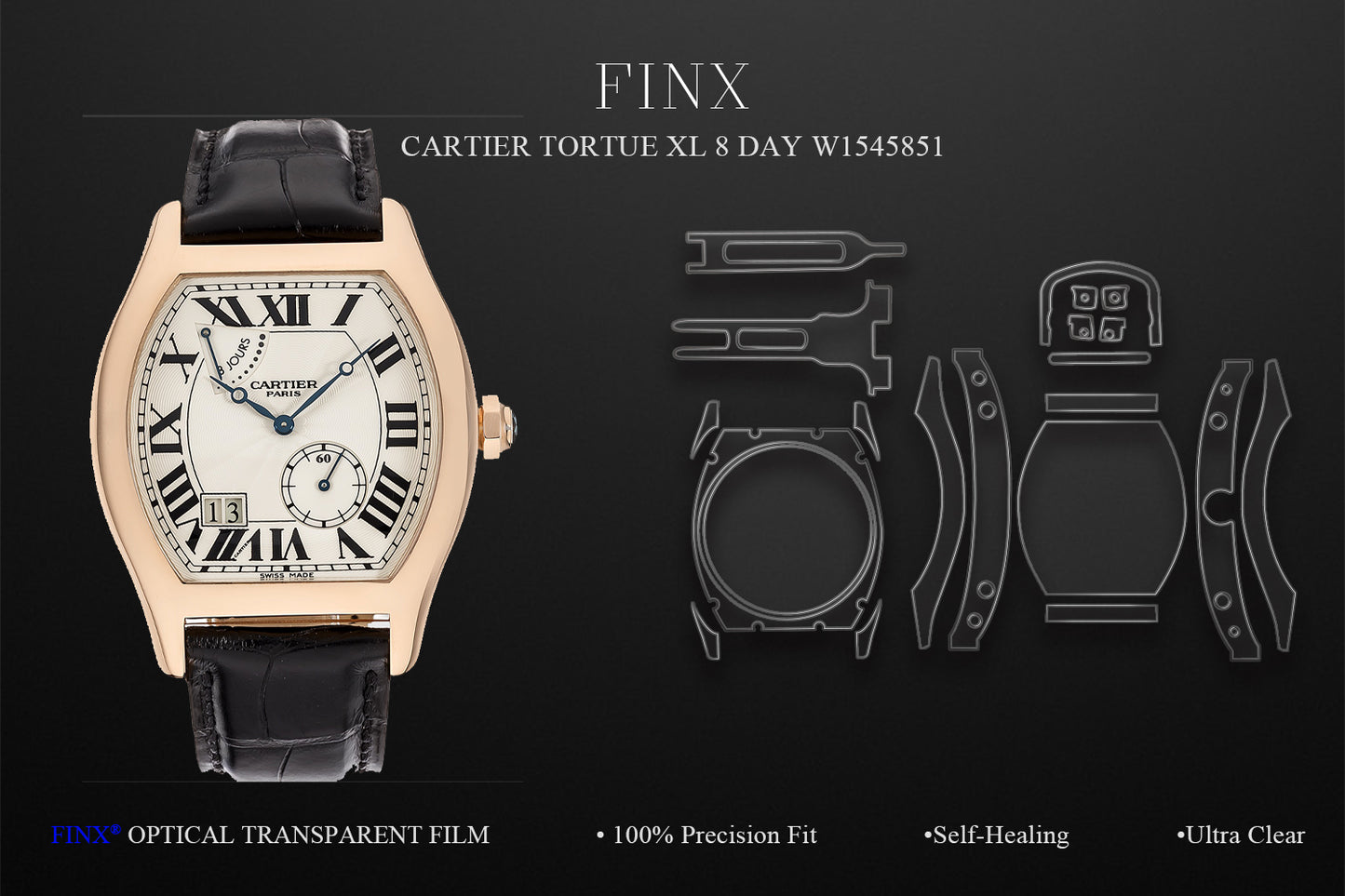Cartier Tortue XL 8 Day W1545851 Watch Protection Film | FINX