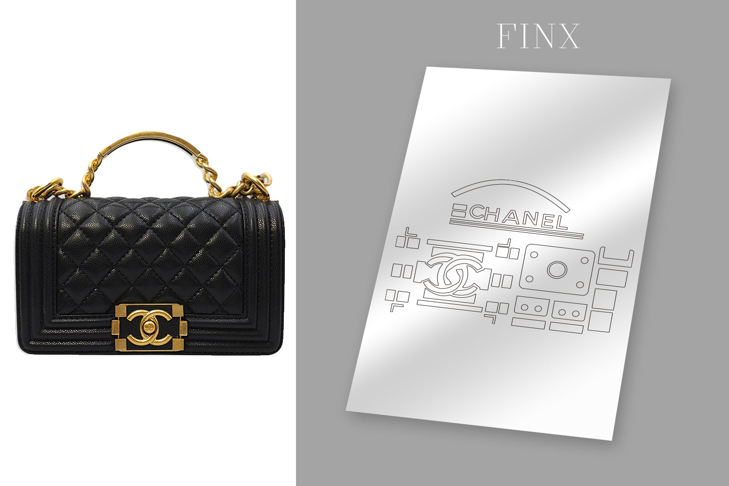 Chanel Boy Bag Black Caviar Quilted Medium Top Handle Protection Kit ...