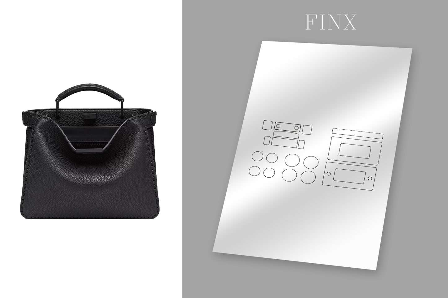 Fendi Peekaboo ISeeU Small Black Selleria bag Protective Kit