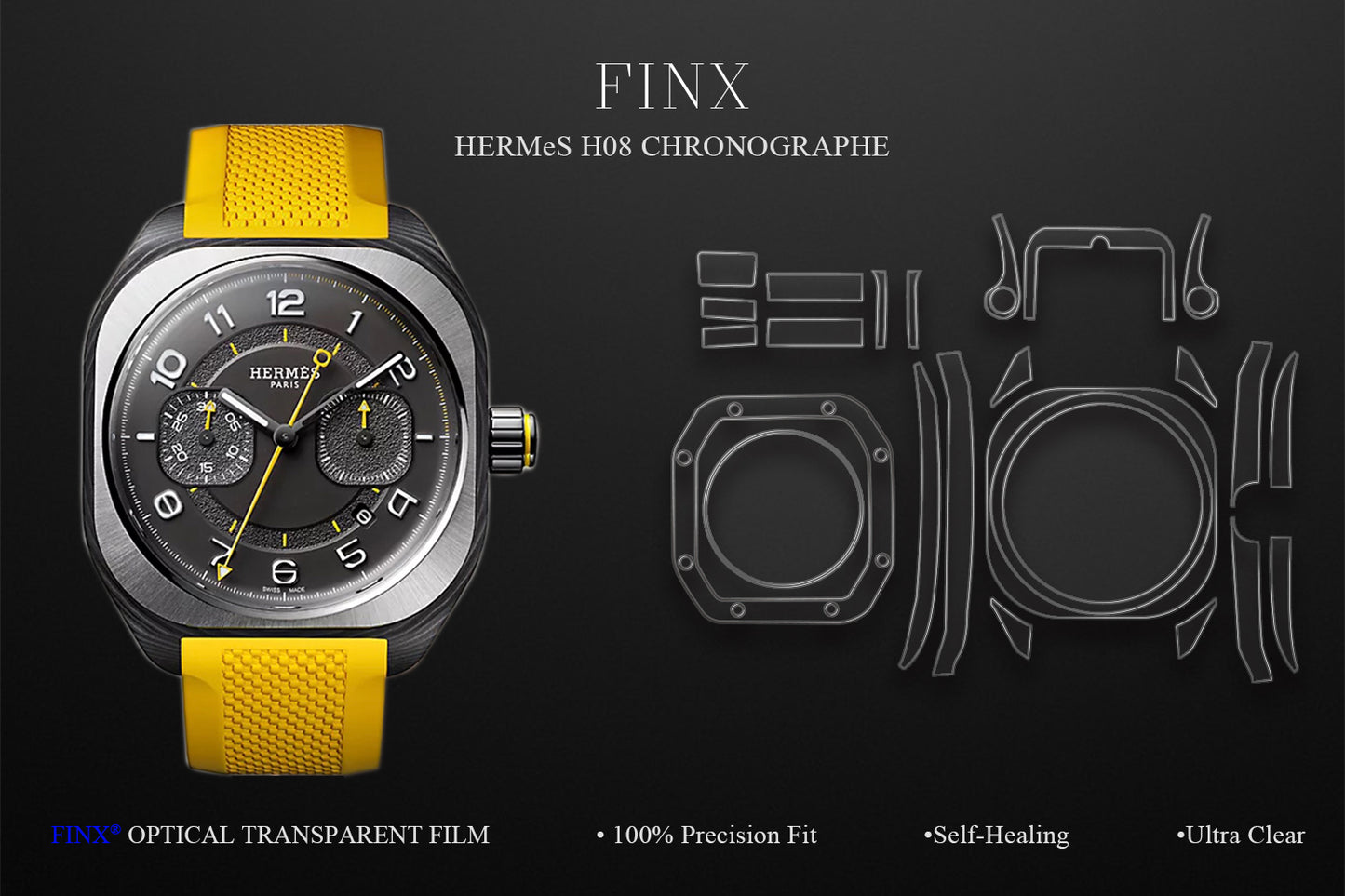 Hermes H08 Chronograph 45mm protection film FINX