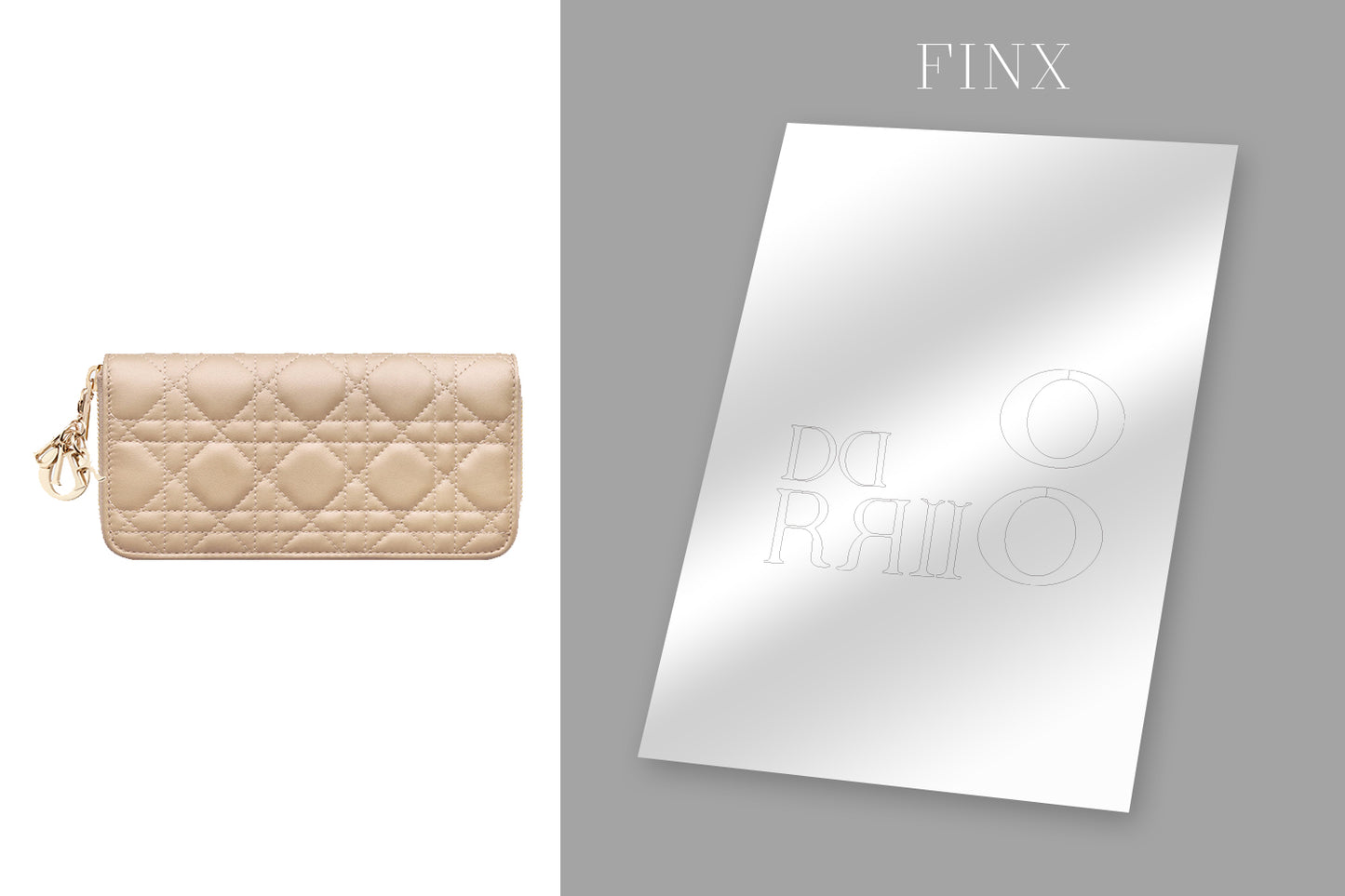 Dior Lady Voyageur Wallet Sand Colored Cannage Lambskin Protection Kits