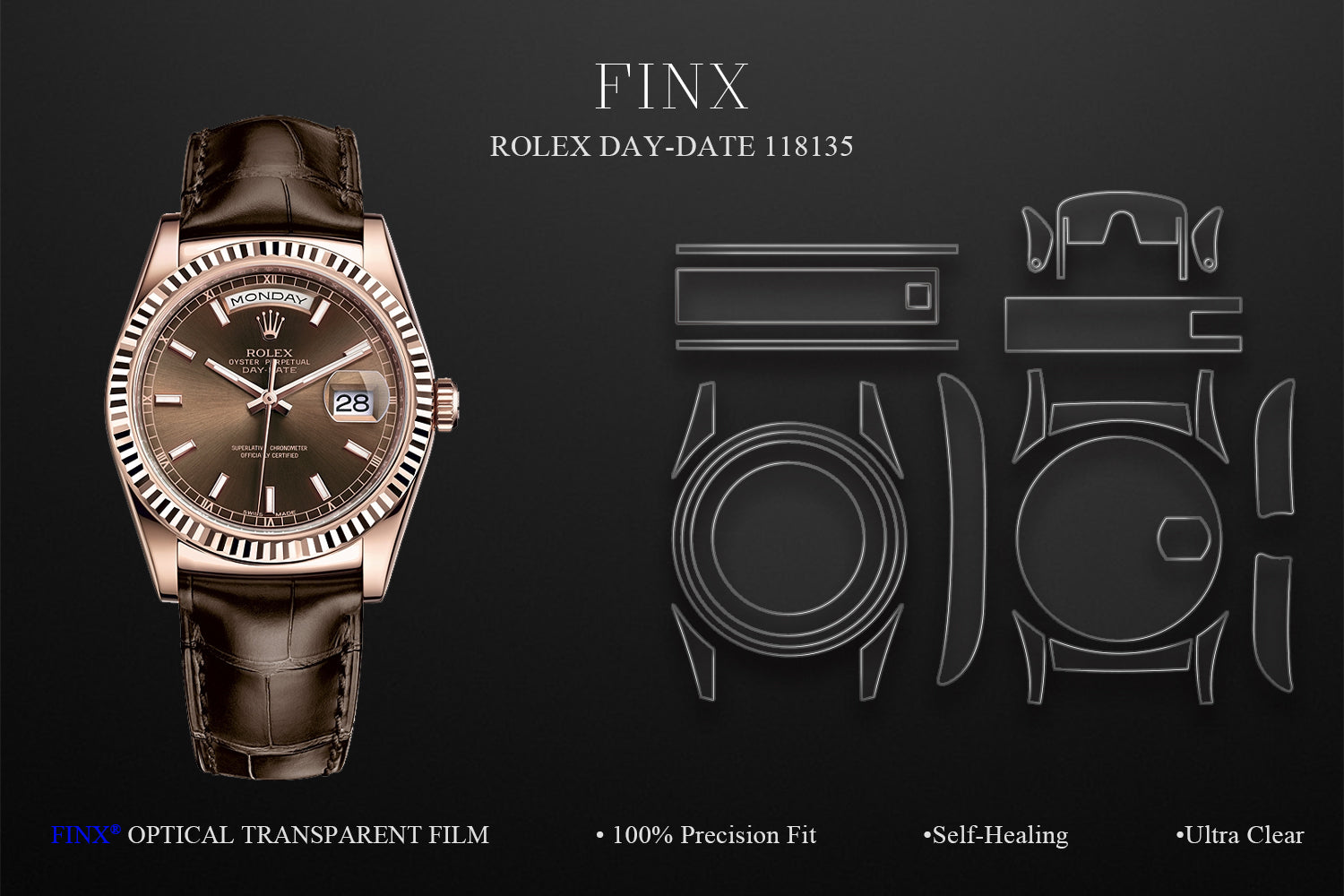 Rolex Day-Date 118135 protection film kit FINX