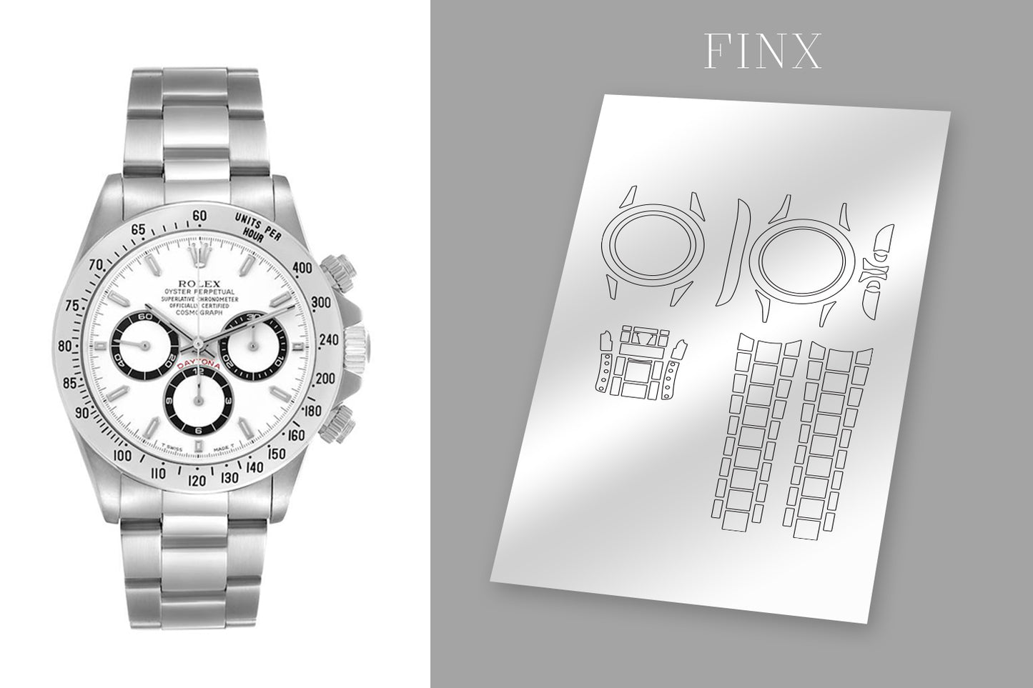 ชุดป้องกัน Rolex Daytona 16520 สีขาว