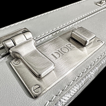 Dior Coated Canvas CD Diamond Lock Mini Case Gray Protection Kit