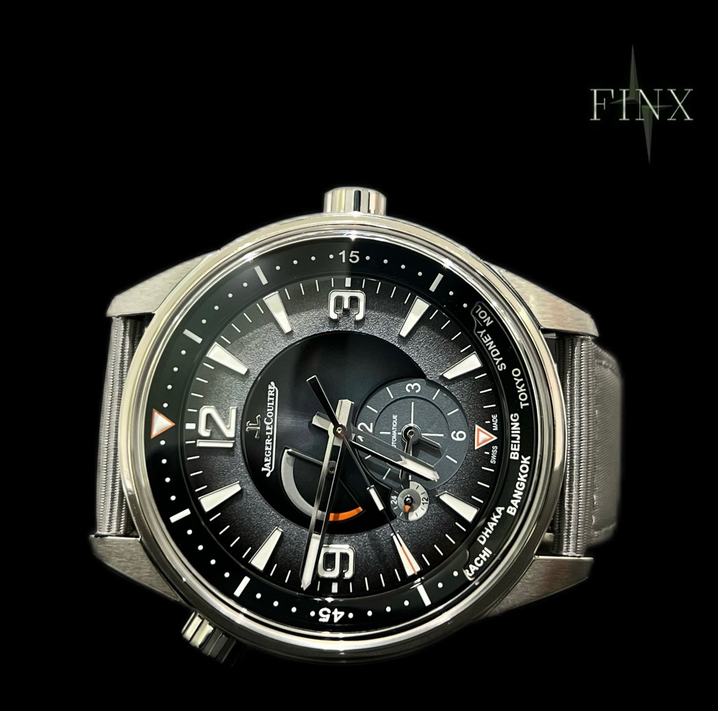 Jaeger-LeCoultre Polaris Geographic Q9078640 front dial view with protection film